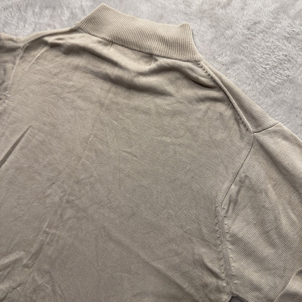 Windridge Mock Neck Sweater Womens M Tan 100% Silk Knit Vintage Preppy Casual - Picture 10 of 13